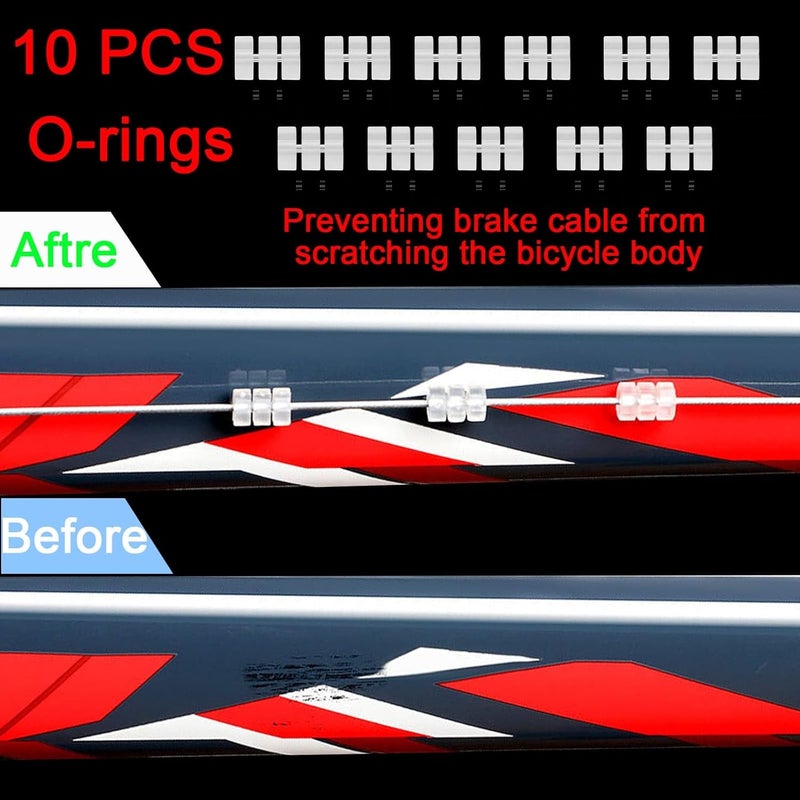 Ciomszan 10PCS Bicycle Brake Cable, Bike Derailleur Shifter Cables,Front and Rear Brake Lines Shift Cable Set for Shimano Sram Road Mountain Bike - Image 4